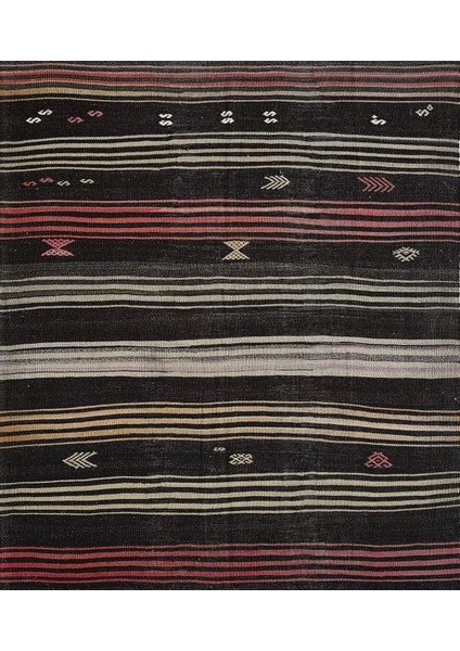 Antik Kilim - Kıl Kilim Etnik Desenli El Dokuması Kilim E0509