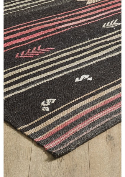 Antik Kilim - Kıl Kilim Etnik Desenli El Dokuması Kilim E0509