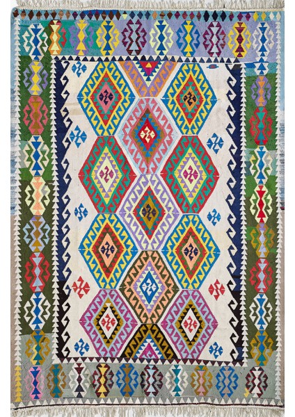 Antik Kilim - Anadolu Etnik Desenli El Dokuması Kilim E0526