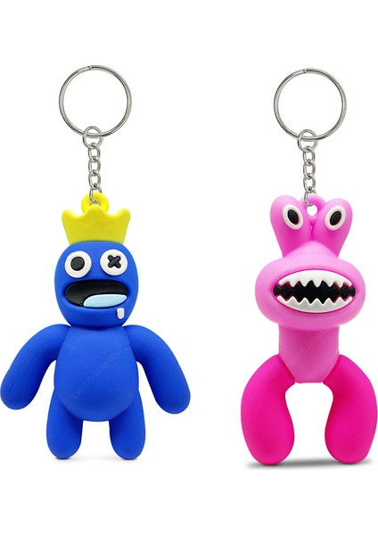 Sevimli Çizgi Rainbow Friends Anahtarlıklar 2 Adet (Yurt Dışından)