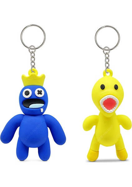 Sevimli Çizgi Rainbow Friends Anahtarlıklar 2 Adet (Yurt Dışından)