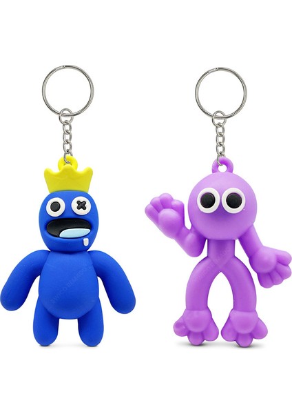 Sevimli Çizgi Rainbow Friends Anahtarlıklar 2 Adet (Yurt Dışından)