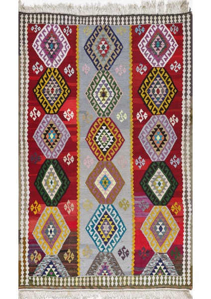 Antik Kilim - Anadolu Etnik Desenli El Dokuması Kilim E0524