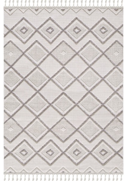 Ibiza - Greige Hav Toz Vermez Geometrik Desenli Halı