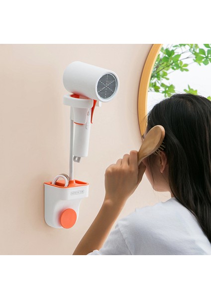 Eller Serbest Saç Kurutma Makinesi Tutacağı Matkapsız Banyo Askısı (Yurt Dışından)