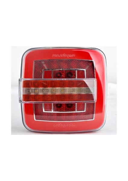 Kare Neon LED 7 Fonksiyonlu Düz Sinyalli Hamburger Stop Lambası 24V