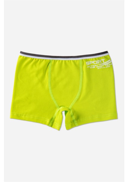 Erkek Çocuk Pamuklu Düz Rahat Kesim Likralı Boxer 6'lı Paket 3372 Renkli fırsatları