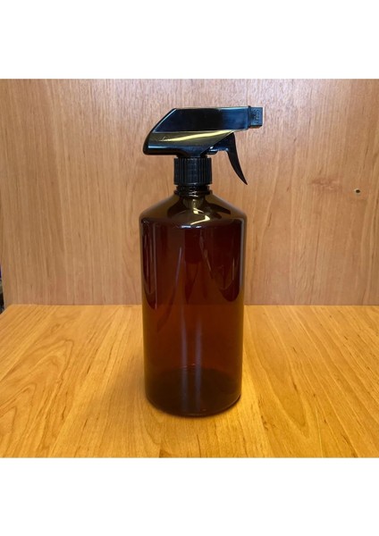 1000 cc Amber Plastik Şişe - Siyah Tetik Spreyli - 1 Litre Kahverengi Boş Plastik Şişe