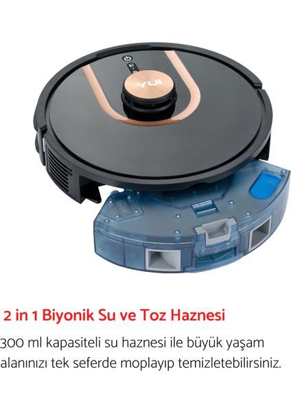 S7 Plus Akıllı Çöp İstasyonlu Robot Vacuum & Mop Süpürge Siyah (YUI TÜRKİYE GARANTİLİ)