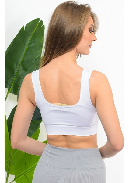 Kadın Toparlayıcı Crop Korse Kalın Askılı Seamless Dikişsiz Örme Büstiyer fırsatları
