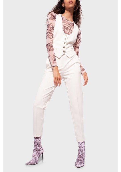 Yüksek Bel Regular Fit Kumaş Pantolon Bayan Pantolon 100309 A0KD N96