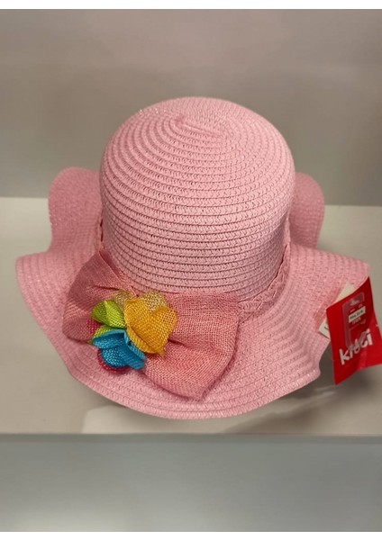 Arıcı Store Yeni Sezon Pembe Renk 6-12 Yaş Çocuk Hasır Şapka