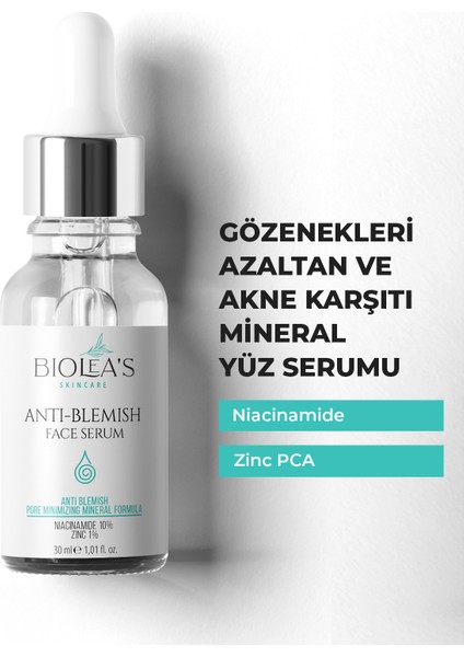 Gözenekleri Azaltan ve Akne Karşıtı Mineral Yüz Serumu Niacinamide 10% + Zinc Pca 1% 30 ml