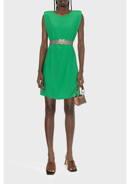 Kemerli Kolsuz Regular Fit Mini Elbise Bayan Elbise 101138 A0US X08