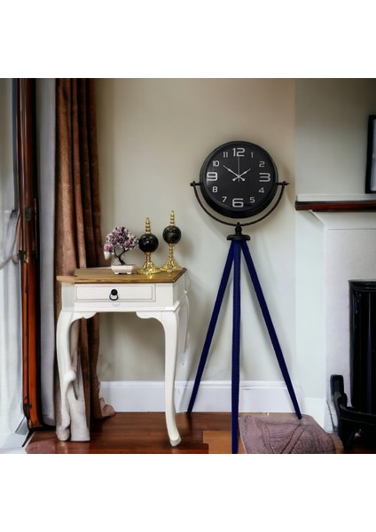 Siyah Metal Ofis Salon Otel Ayaklı Seyyar Saat B39 fiyatları