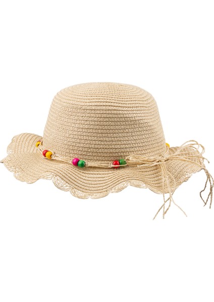 Arıcı Store Yeni Sezon Açık Bej Rengi 6-12 Yaş Çocuk Hasır Şapka