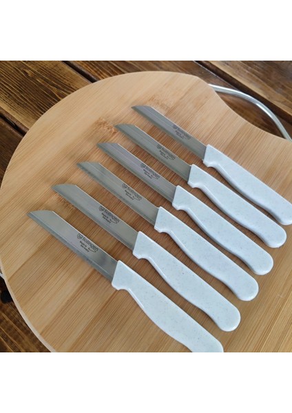 Beyaz Simli Mermer Tırtıklı Meyve Bıçağı 6'lı fiyatları