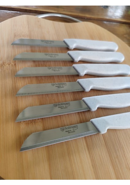 Beyaz Simli Mermer Tırtıklı Meyve Bıçağı 6'lı fırsatları