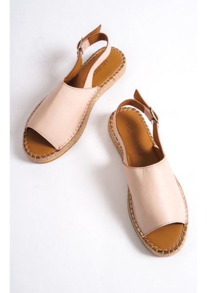 601-PD Pudra Kadın Espadril Sandalet & Terlik