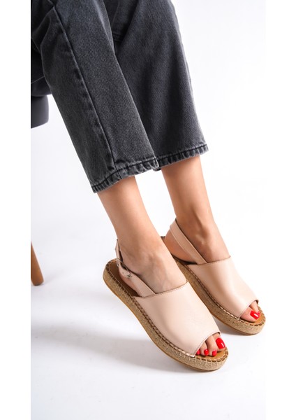 601-PD Pudra Kadın Espadril Sandalet & Terlik