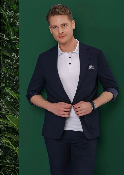 Slim Fit Lacivert Spor Ceket fiyatları