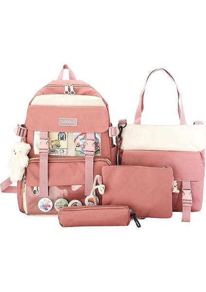 4 Parça Sevimli Öğrenci Okul Sırt Çantası (Yurt Dışından)