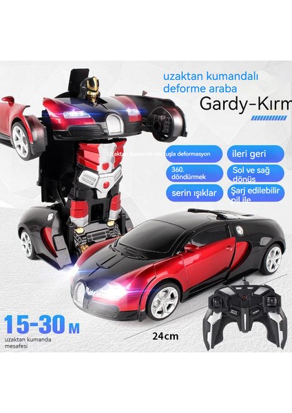 1:18 Tek Tuşla Uzaktan Kumanda Deformasyon Araba Çocuk King Kong Robot Model Araba (Yurt Dışından)