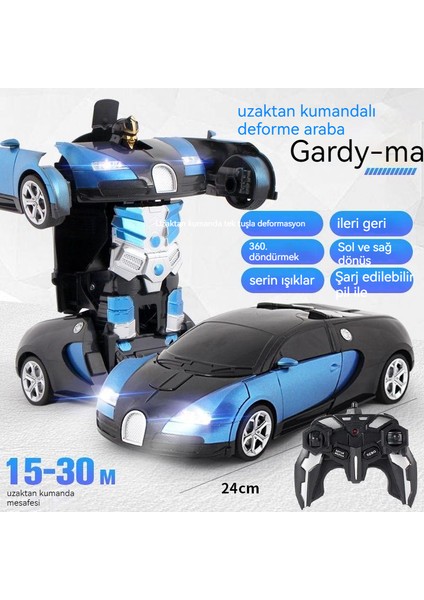 1:18 Tek Tuşla Uzaktan Kumanda Deformasyon Araba Çocuk King Kong Robot Model Araba (Yurt Dışından)