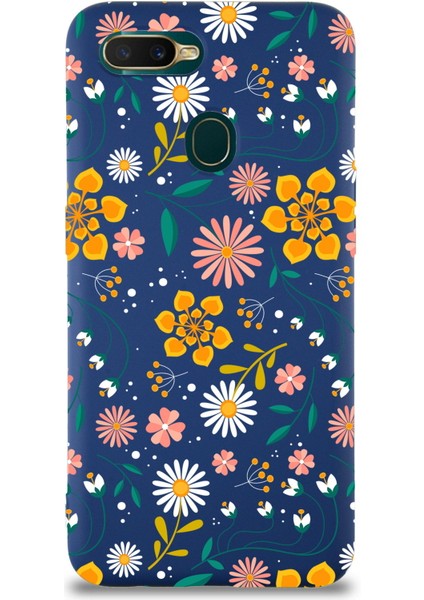 Oppo A5S Uyumlu Lansman Kılıf Çiçek Tasarımlı Içi Kadife Kapak