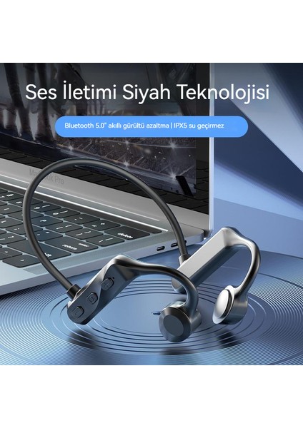 Kulak Içi Olmayan Iletim Bluetooth Kulaklık, Süper Uzun Pil Ömrü, Kablosuz Spor, Su Geçirmez ve Ter Geçirmez (Yurt Dışından)