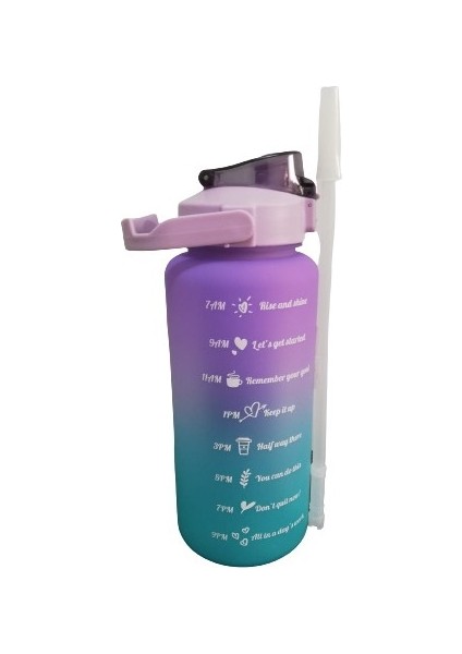 2'li Motivasyonel Işaretli Su Matarası - 2000+900 ml Ikiz Sporcu Tritan Su Matarası modelleri