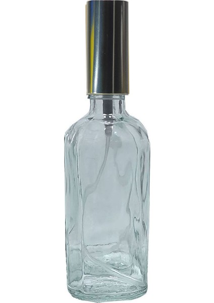 100 Adet 100 ml Gümüş Renk Sprey Kapaklı Boş Parfüm Cam Şişe