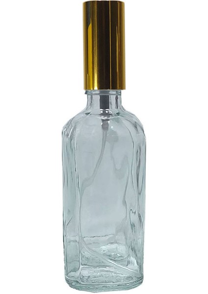 10 Adet 100 ml Altın Renk Sprey Kapaklı Boş Parfüm Cam Şişe