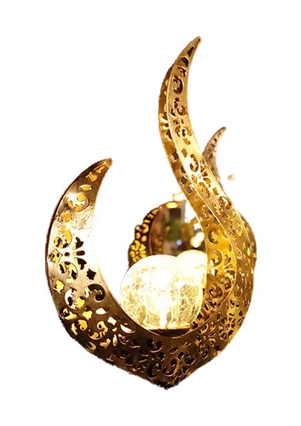 Bahçe Lambası Güneş Lambası LED Çim Lambası Ay Güneş Alev Beş Köşeli Yıldız Lambası (Yurt Dışından)