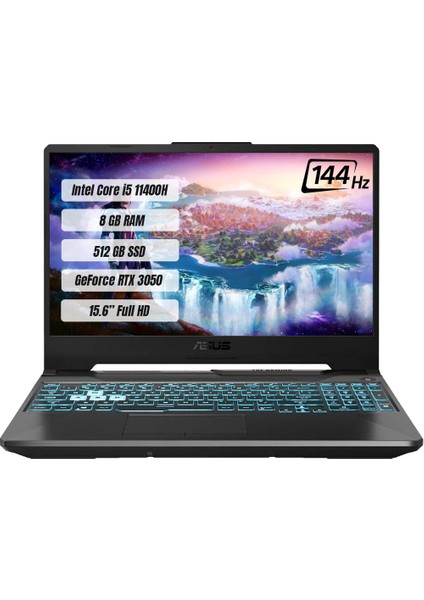 Tuf Gaming F15 Intel Core I5 11400H 16GB 512 GB SSD Rtx 3050 144 Hz Freedos 15.6" Fhd FX506HC-HN4096