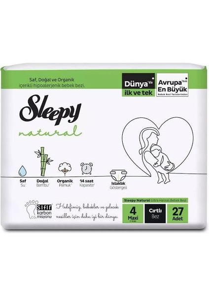Natural Bebek Bezi 4 Numara 27 Adet
