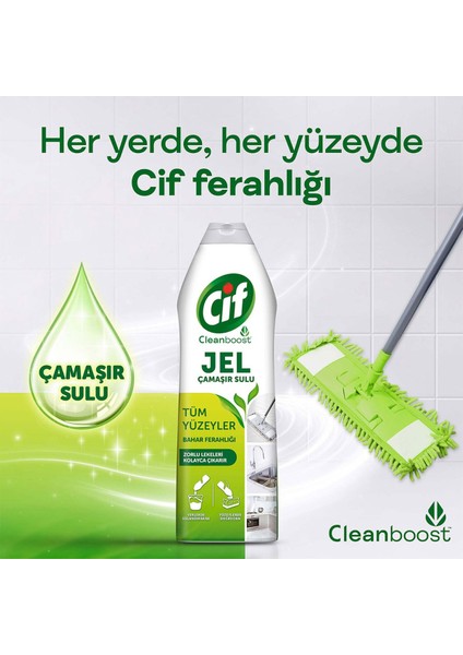 Jel Yüzey Temizleyici Tüm Yüzeyler İçin Çamaşır Suyu Katkılı Bahar Ferahlığı 750 ml x4