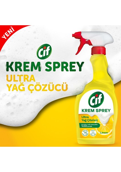 Krem Sprey Amonyak Yüzey Temizleyici 750 ml x1 +Cif Krem Sprey Limon 750 ml x1