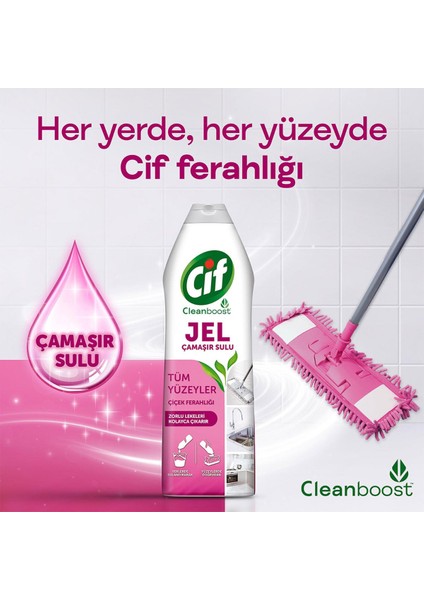 Jel Tüm Yüzeyler İçin Çamaşır Suyu Katkılı Çiçek Ferahlığı 750 ml x4