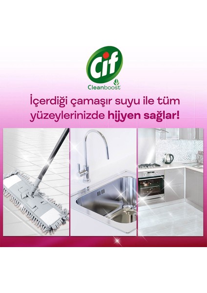 Jel Tüm Yüzeyler İçin Çamaşır Suyu Katkılı Çiçek Ferahlığı 750 ml x4