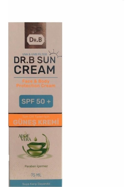 Dr.b Sun Cream Tüm Cilt Tipleri İçin Özel Aloa Vera Özlü Güneş Kremi 75 ml