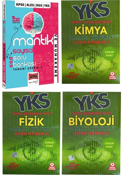 - YKS Örnek Akademi Fizik Soru Bankası + Kimya Sb + Biyoloji Sb + Yargı Mantık Sayısal Soru Bankası
