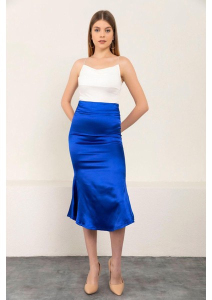 Kadın Kloş Saten Etek modelleri