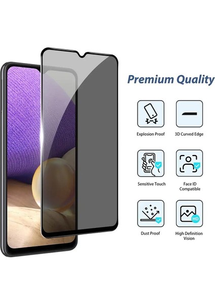 Samsung Galaxy A32 4g Gizli Hayalet 9h Cam Ekran Koruyucu 2.5d Kavisli Anti-Spy/antı-Finger modelleri