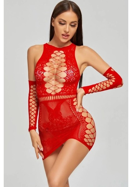 Renkli Fırsatlar Fantazi Kırmızı Vucut Çorabı Standart