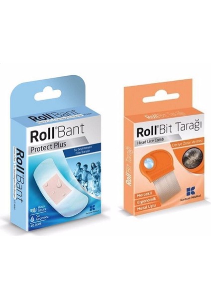 Bant Protect Plus Su Geçirmez Yara Bandı 10LU + Bit Tarağı Deriye Zarar Vermez Mercekli