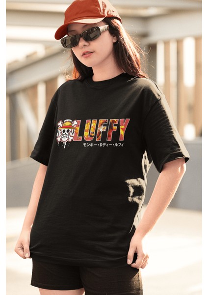 One Piece Luffy Logo Siyah Tişört fiyatları