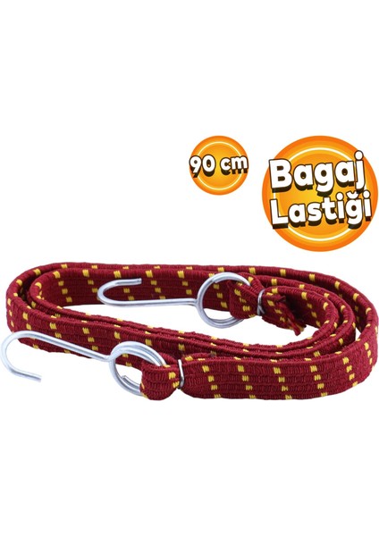 Geniş Kancalı Oto Araç Araba Bagaj Lastiği Bisiklet Sabitleme Yük Taşıma Lastik 20 mm x 90 cm