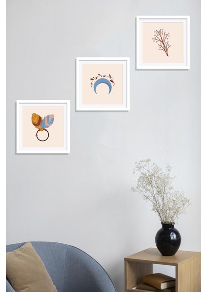 Yapışkanlı Sök-Tak Klasik Beyaz Kare Çerçeveler - 3'lü Paket 21X21CM