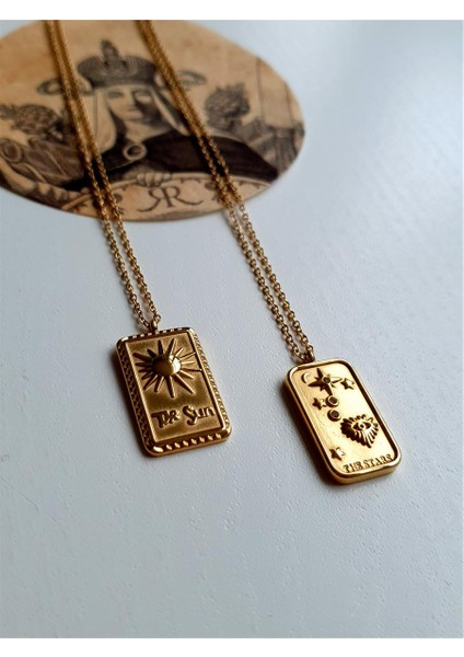 The Sun Çelik Gold Madalyon Kolye fiyatları